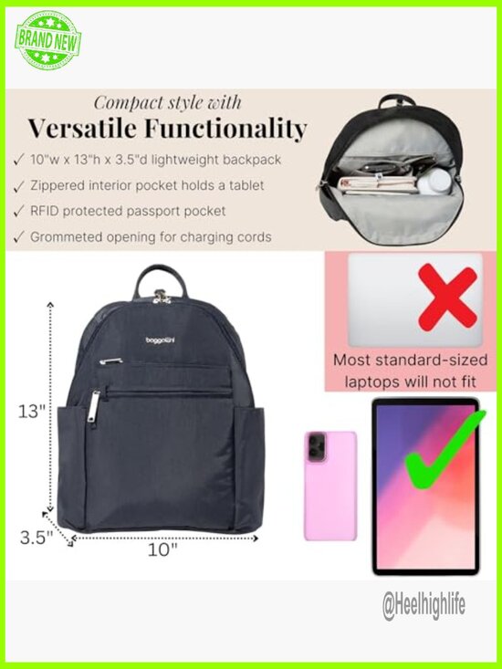 Anti-Theft Travel Backpack 10x13 Slash-Resistant RFID Daypack main image 4